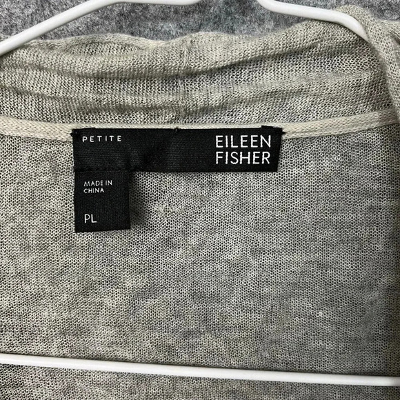 Eileen Fisher Duster Cardigan Petite L Silk Cashmere Blend Crinkle Crush Flutter - Picture 9 of 14